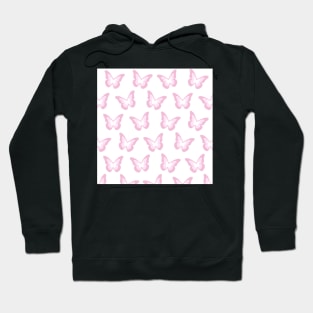 pink y2k butterfly pattern Hoodie